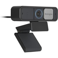 Black Kensington W2050 Pro 1080p webcam with auto focus, rectangular shape, lens in center, and adjustable clip.