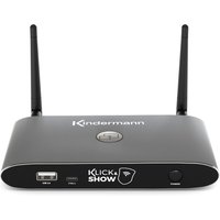 Black Kindermann KLICK & SHOW K-40 Base Unit with dual antennas, USB port, and logo on front panel.