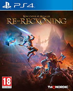 Cover art features a warrior wielding a hammer against a dramatic fantasy landscape, with vibrant colors and the title "Kingdom of Amalur Re-Reckoning" prominently displayed.