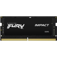 Black Kingston FURY DDR5 SODIMM RAM module with white branding and gold connector pins.