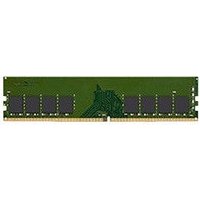 Green Kingston DDR4 memory module with black chips and gold connector edge.