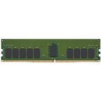 Green Kingston DDR4 memory module with black chips and gold connector edge.
