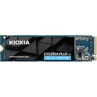 Kioxia 2TB M.2 PCIe 5.0 NVMe SSD with black and blue label, BiCS FLASH TLC, exposed circuit board on one end.