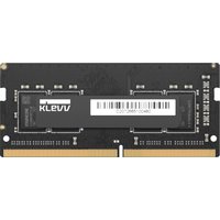 Black Klevv SO-DIMM memory module, 8 GB DDR4, with gold connectors and white label on the front.