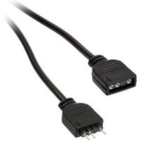 Kolink ARGB 3-Pin Extension Cable, 50 cm, black with male and female connectors, ribbed texture on plugs.