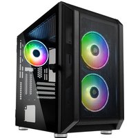 Black Kolink Citadel Mesh PC case with RGB fans, tempered glass side panel, and mesh front for airflow.