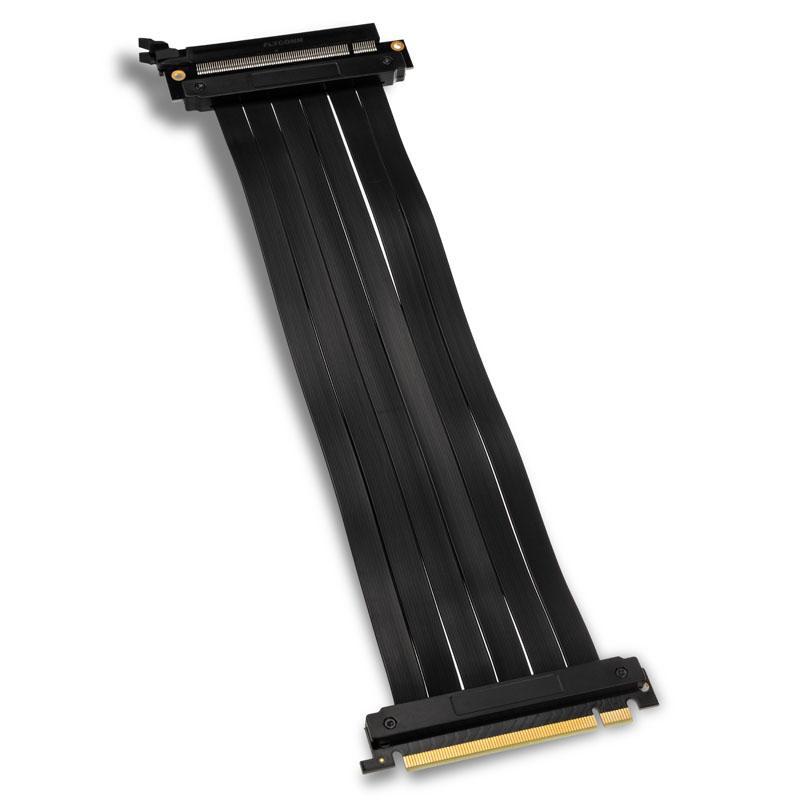 Kolink PCI-E 3.0 16x riser cable in black, 300mm long, featuring a 180-degree connector design for flexible GPU placement, with sturdy connectors at both ends.