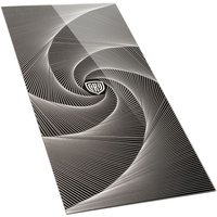 Kolink Unity Nexus Radial Front Panel Midi Tower with swirling geometric pattern and sleek black and silver design.