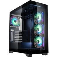 Black Kolink Unity Peak ARGB Midi Tower with tempered glass panel and RGB fans.