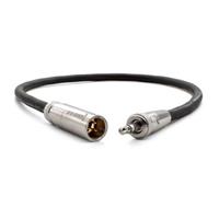 Black audio cable with a 0.3 m length, featuring a mini XLR (3-pin) connector on one end and a standard connector on the other, showcasing metal ends and a flexible design.