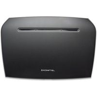 Black Konftel IP DECT 10 wireless IP base with sleek curved design and horizontal vent slot.