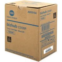 Brown Konica Minolta toner box for Bizhub C 3, labeled A0X5154/TNP-50K, 5K pages, with blue and black text.