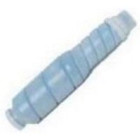 Cyan Konica Minolta toner cartridge, elongated spiral design, light blue, for KM AccurioPri, 49K page yield.