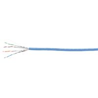 Blue Cat6a U/F networking cable by Kramer Electronics, featuring multiple twisted pairs of wires exposed at one end, designed for high-performance data transmission.