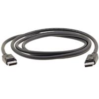 Black 100m 10GBASE-T SFP+ cable by Kramer Electronics, featuring two sturdy connectors at each end for high-speed network connections.