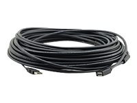 Black USB 2.0 cable, 15.2 meters long, featuring USB-A connectors at both ends, designed for high-speed data transfer and connectivity.