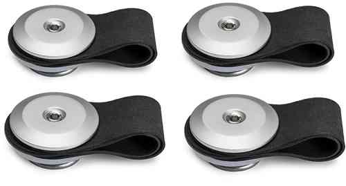 Kriega OS-Rack Loops for KTM, featuring four durable black straps with silver metal mounts, designed for secure attachment to motorcycle racks.