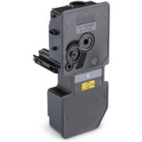 Black Kyocera toner kit with rectangular shape, visible gears, and yellow label, for 4K pages ISO/IEC 19798.