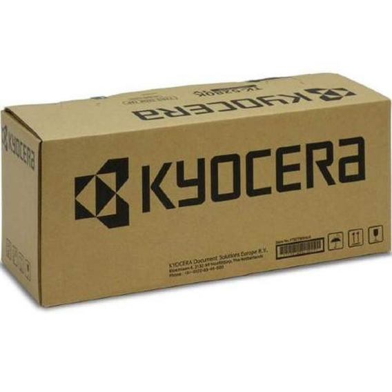 Brown cardboard box with black Kyocera logo and product details, labeled as a toner kit for black printing, capable of printing 30,000 pages.