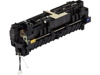 KYOCERA 302MS93072 fuser unit in black plastic, featuring a compact design with various connectors and a prominent gear mechanism for printing applications.