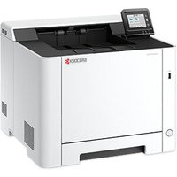 White KYOCERA ECOSYS PA2600cwx printer with touchscreen, black accents, and Wi-Fi capability.