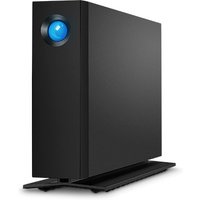 Black LaCie d2 Professional external hard drive, 20 TB, with blue LED light and USB Type-C port.