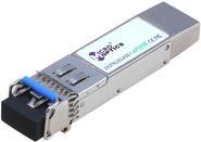 Silver metal network transceiver module with a blue latch, labeled "Lanview MO-S-3553LC20D," designed for 1250 Mbit/s SFP connectivity.