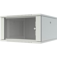 White Lanview 7U wall-mounted rack cabinet with lockable front door and ventilation slots.