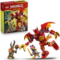 LEGO NINJAGO Kai’s Dragon Mech Battle Pack with red dragon mech, two minifigures, and golden weapons, 85 pieces.