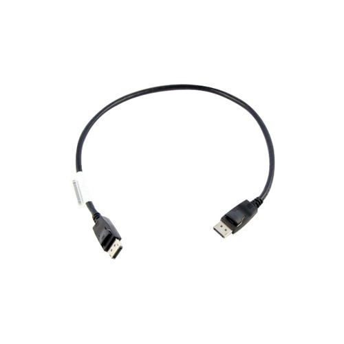 Black 0.50 m DisplayPort cable with molded connectors on both ends, designed for connecting DisplayPort devices.