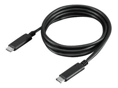 Black 1-meter USB-C cable with durable connectors on both ends, designed for fast data transfer and charging.