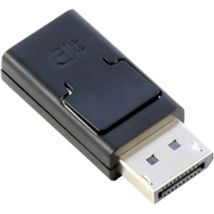 Black Lenovo DisplayPort to HDMI gender changer with a sleek plastic body and a compact design, featuring a DisplayPort connector on one end and an HDMI port on the other.