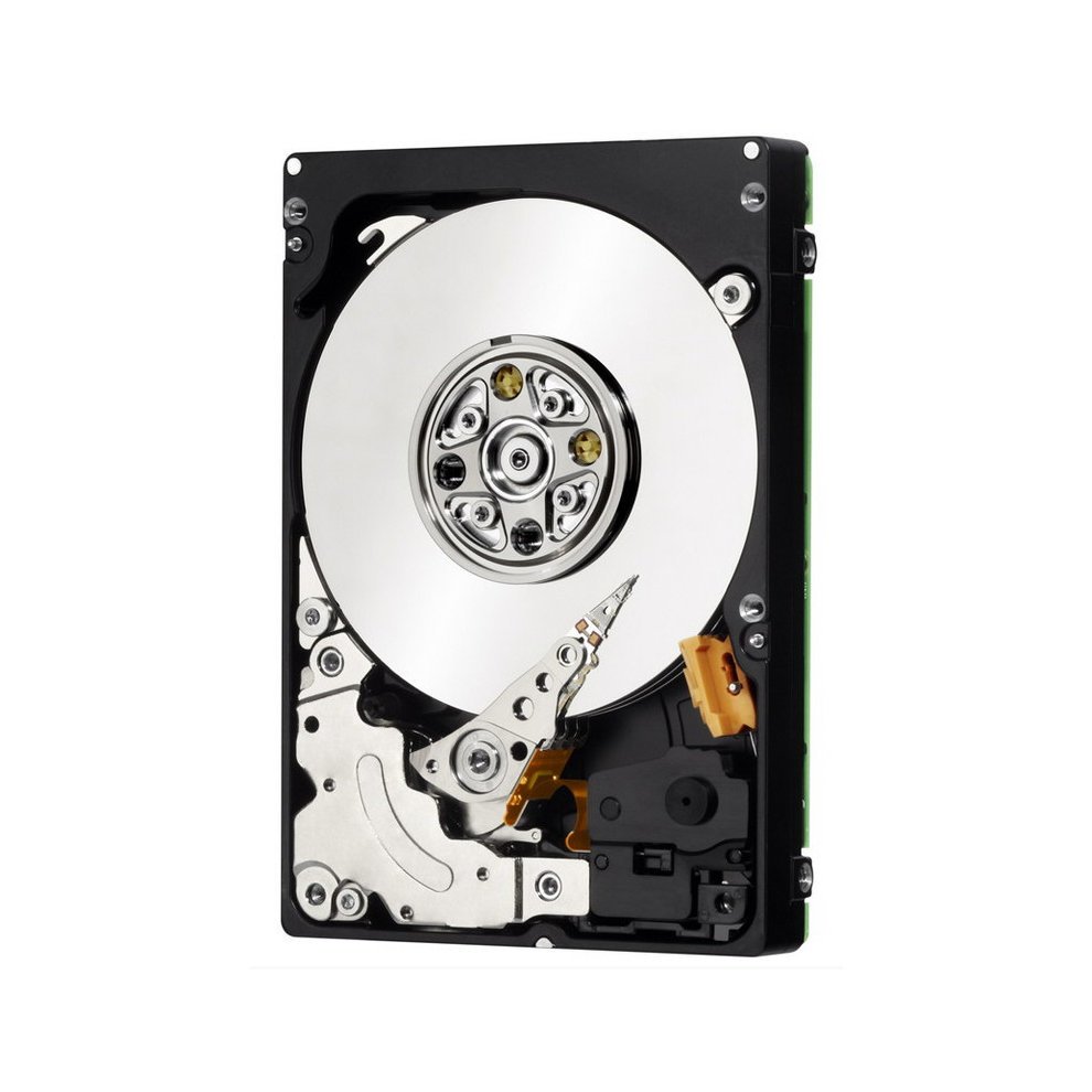 Lenovo 1200GB SAS internal hard drive featuring a sleek black casing, a shiny silver platter, and visible internal components, designed for high-speed data access at 10,000 RPM.