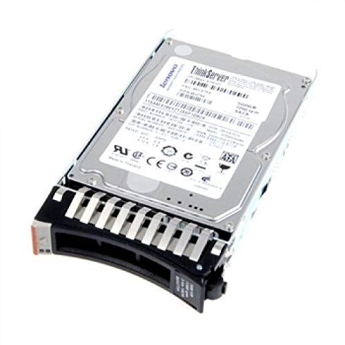 Lenovo 2.5" hard drive with 2.4 TB capacity, SAS interface, 10K RPM speed, featuring a metallic casing and a hot swap design for easy installation.