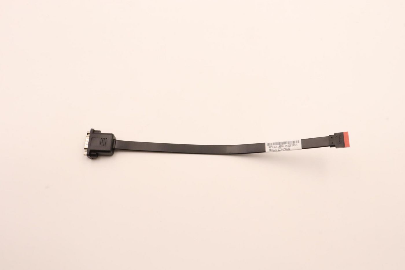 Black 250mm internal cable with a connector on one end and a flat, flexible design, featuring a red and black stripe for easy identification.
