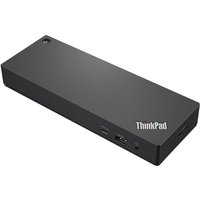 Black Lenovo ThinkPad Thunderbolt 4 dock with USB ports and red ThinkPad logo.