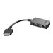 Black Lenovo cable interface adapter featuring OneLink+ and VGA/RJ45 connectors, with a compact design and flexible cable for easy connectivity.