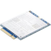 Lenovo WWAN Card, rectangular with blue circuit board, gold connector, and white label with text and QR codes.