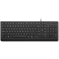 Black Lenovo USB keyboard with French layout, numeric keypad, and sleek design for home or office use.