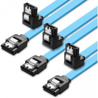 Blue Lenovo SAS cable with black connectors and silver latches, featuring multiple angled and straight connector ends.