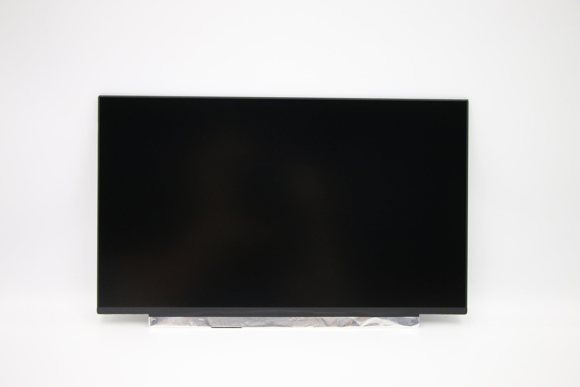 Black Lenovo 5D11B07705 notebook display with a sleek glass surface and a silver base, designed as a spare part for Lenovo laptops.