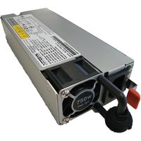 Lenovo 750W stainless steel power supply unit with cooling fan and black handle.