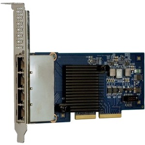 Internal Ethernet network card featuring a blue circuit board, silver metal bracket, and two RJ-45 ports for 1000 Mbit/s connectivity.