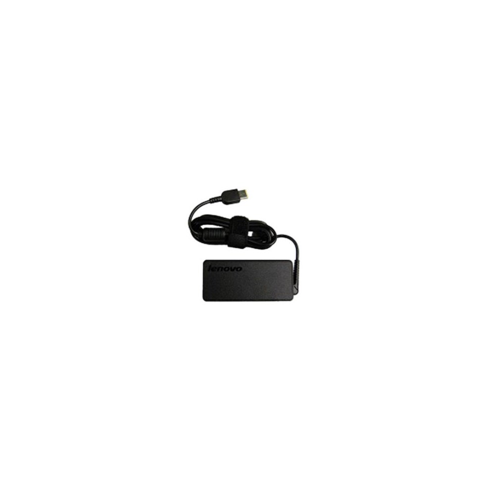 Black Lenovo 45W power adapter with a compact design, featuring a textured surface and a coiled cable ending in a USB connector.