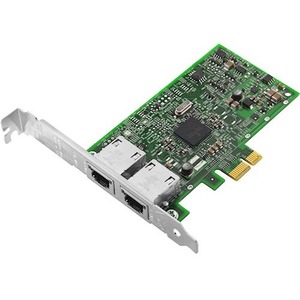 Lenovo AUZX Internal Ethernet card featuring a green circuit board, two Ethernet ports, and a silver metal bracket for installation.