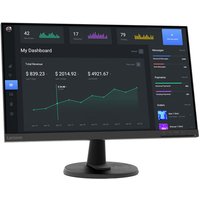 Lenovo C24-40 monitor, 23.8" Full HD LED, slim black bezel, adjustable stand, displaying dashboard interface.