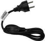 Black 1-meter power cable with a two-prong EU plug, featuring a flexible rubberized material and a label near the base indicating it is a Lenovo product.