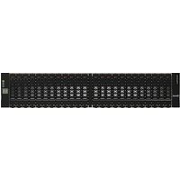 Black Lenovo D1212 disk array with multiple drive bays and ventilation slots in a rectangular chassis.