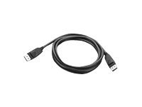 Black 1.8m DisplayPort cable by Lenovo, featuring sturdy connectors on both ends for reliable video and audio transmission.