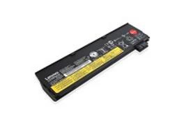 Black Lenovo Ery 6 Cell 48Wh Li-Ion battery featuring a sleek design, labeled specifications, and a red release button on one end.